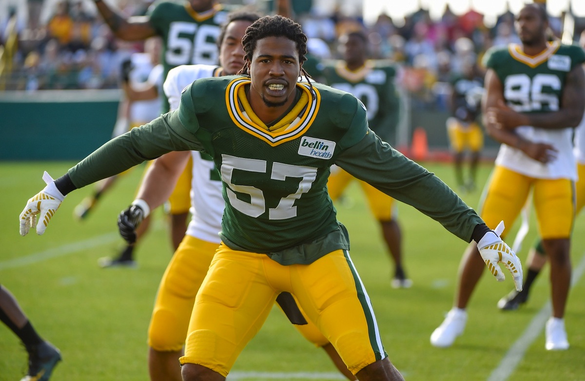 Green Bay Packers linebacker Jamari Lattimore by Benny Sieu—USA TODAY Sports.