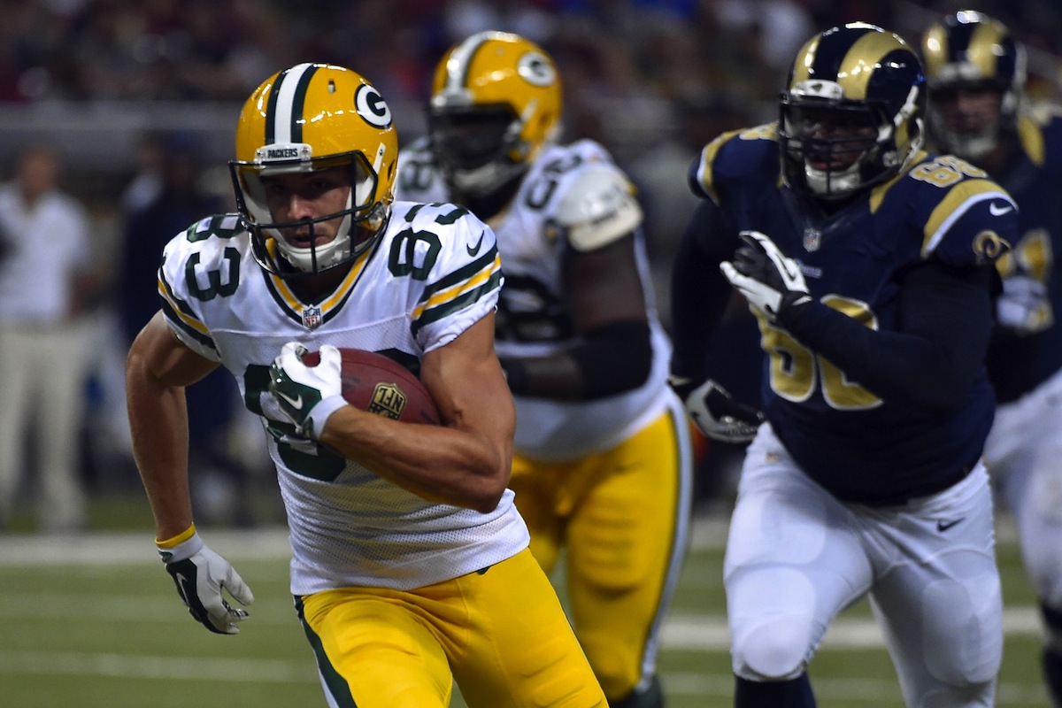 Green Bay Packers wide receiver Jeff Janis by Jasen Vinlove—USA Today Sports.